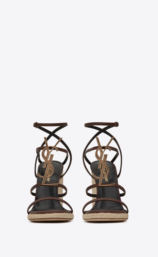 CASSANDRA Wedge espadrilles in leather